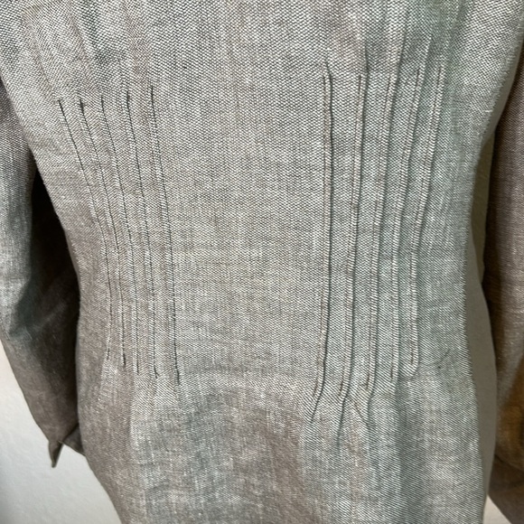 ELIE TAHARI KAHKI FITTED JACKET LIGHT AND DARK GREY SIZE 8 - Picture 6 of 15